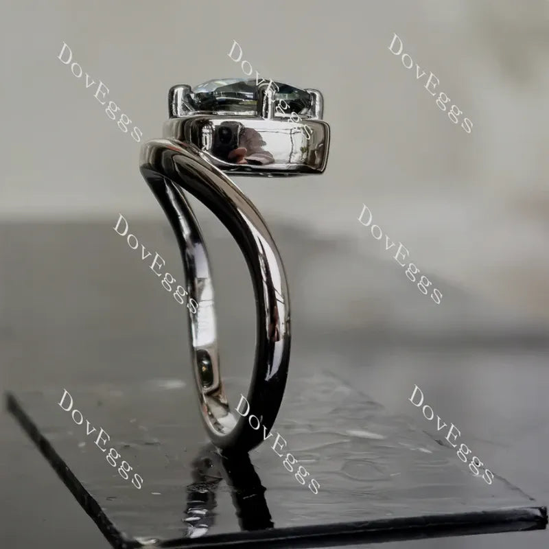 Doveggs bezel solitaire engagement ring semi-mount only(Exclusively to DovEggs Stones)