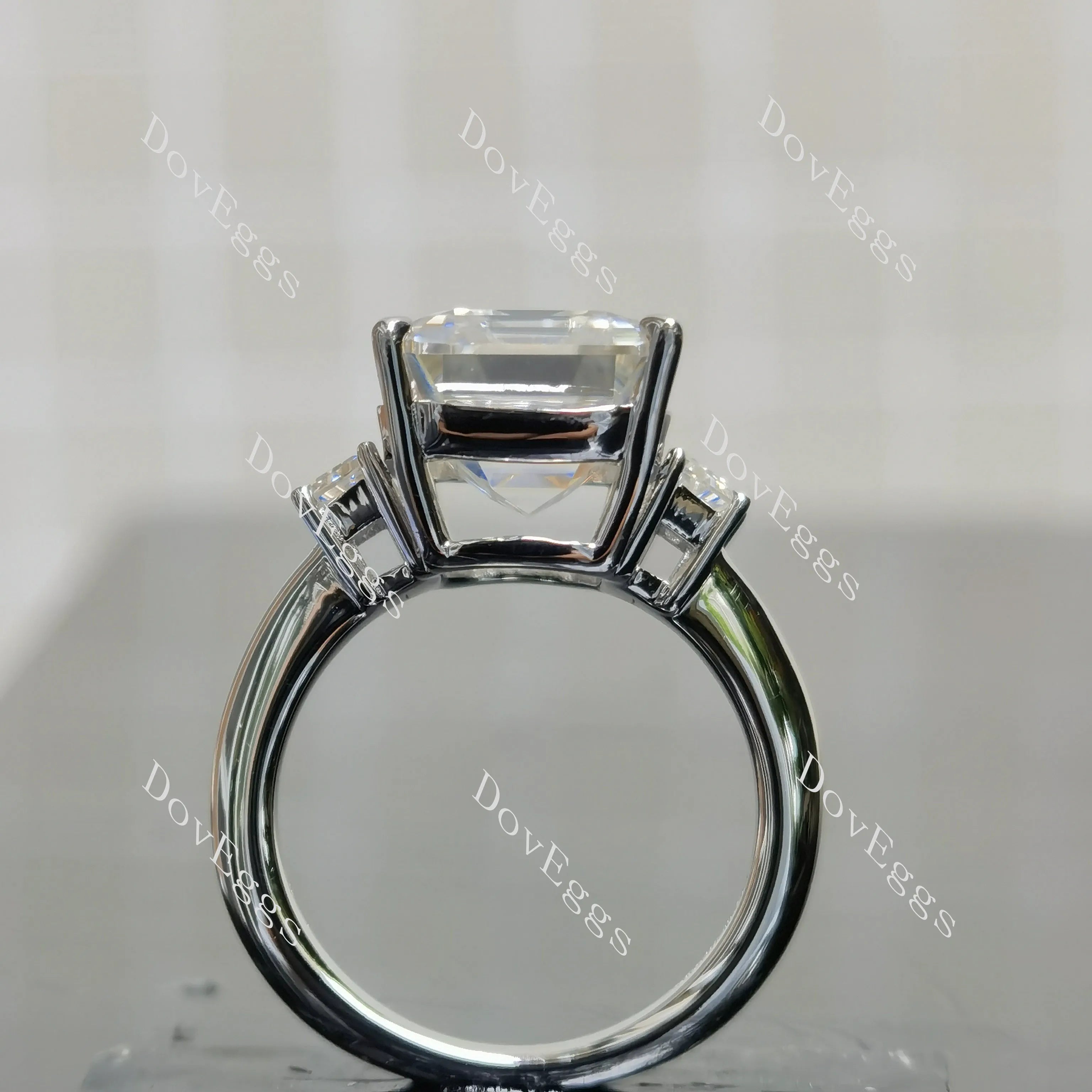 (size 5.5) Doveggs sterling silver 8ct elongated krupp cut moissanite engagement ring