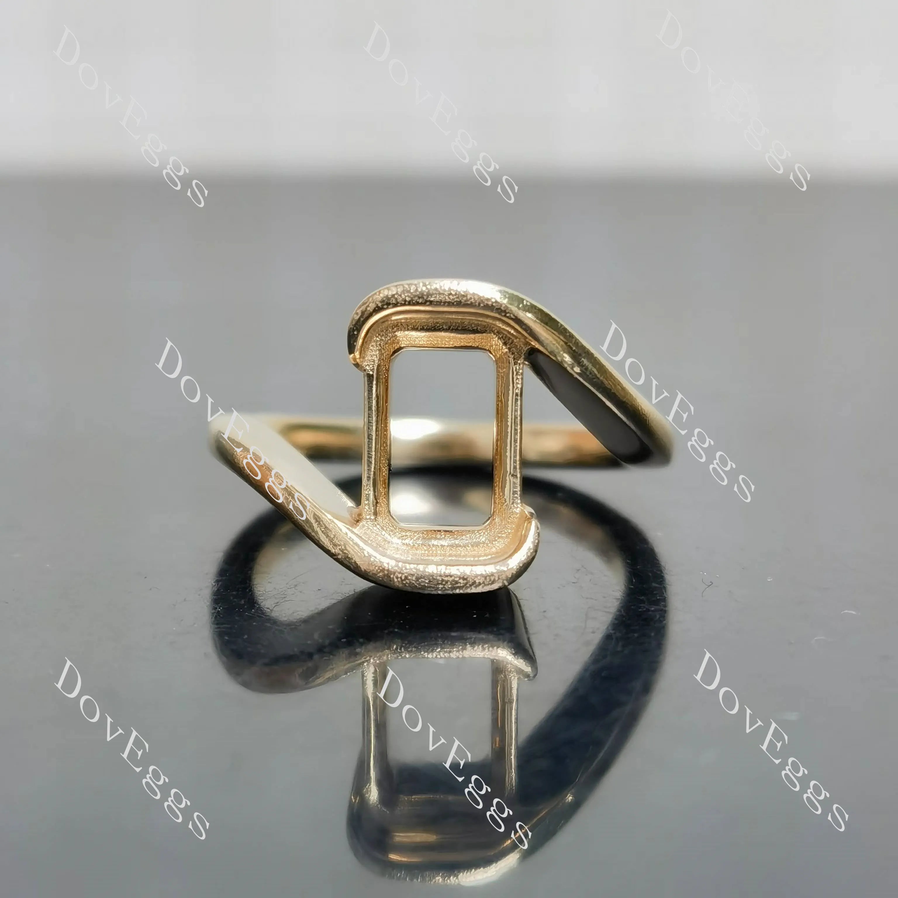 Doveggs pear bezel solitaire engagement ring semi-mount only(Exclusively to DovEggs Stones)