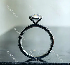 Doveggs bezel half eternity pave engagement ring semi-mount only(Exclusively to DovEggs stones)