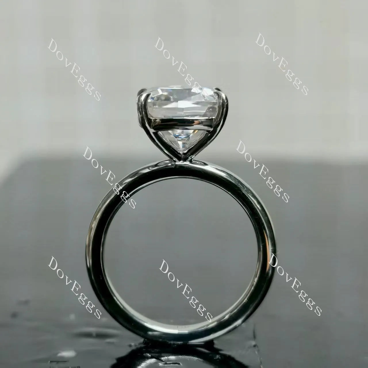 (size 5) Doveggs sterling silver gold 4ct cushion moissanite engagement ring