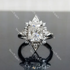 (size 6) Doveggs sterling silver 3ct radiant moissanite engagement ring