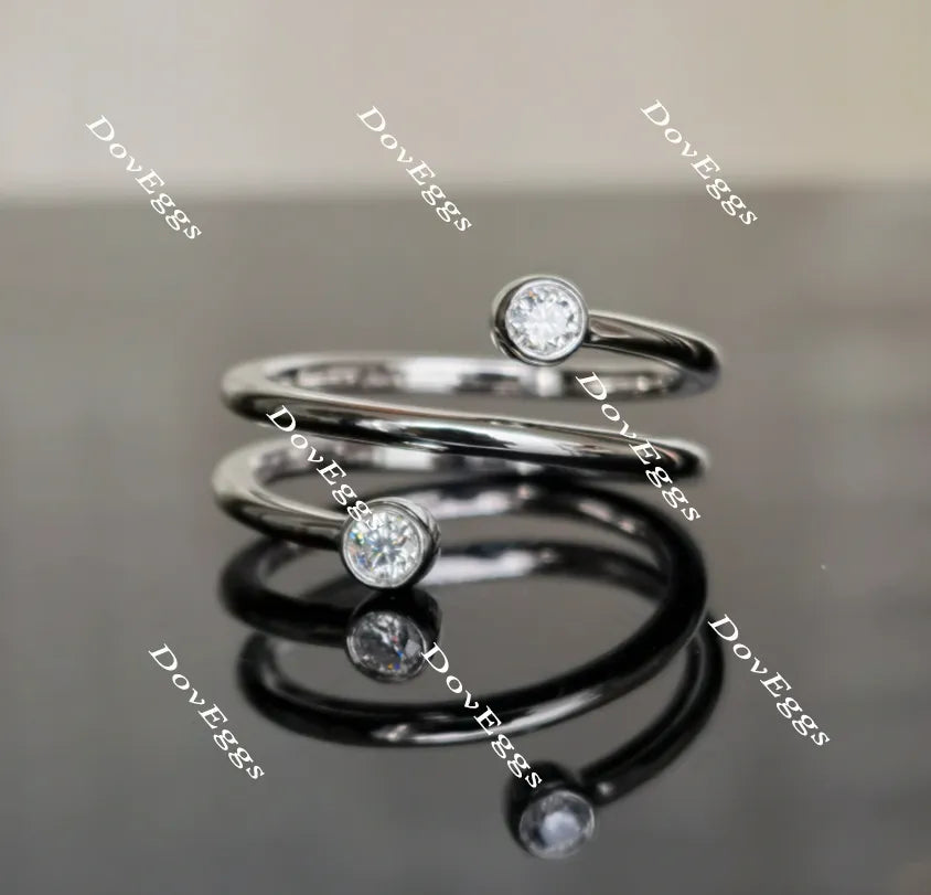 Doveggs round moissanite/lab grown diamond ring/wedding band-1.7mm band width