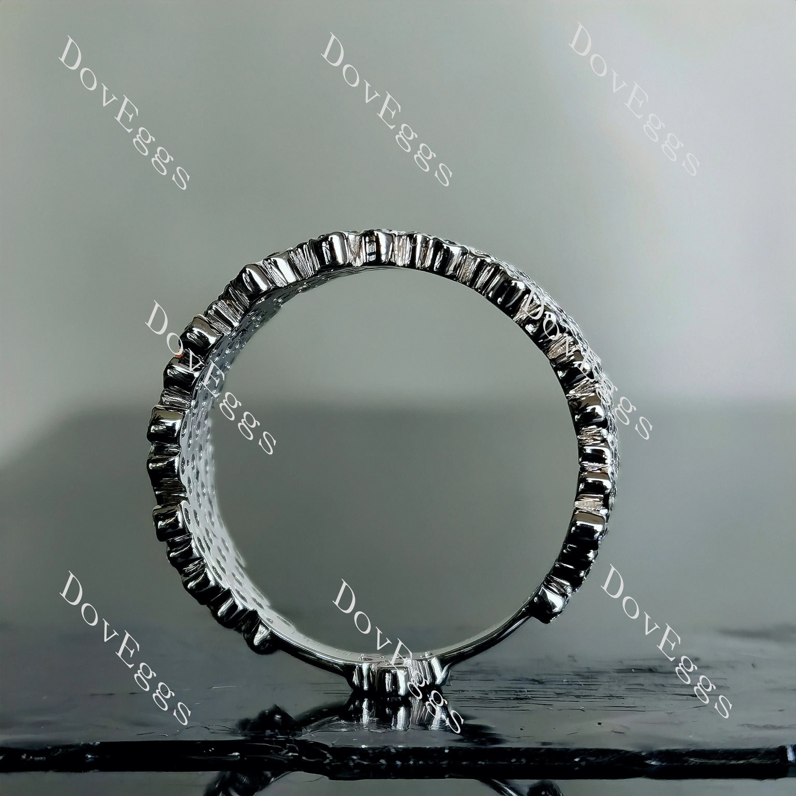Doveggs bezel art deco moissanite/lab grown diamond wedding band-13mm band width