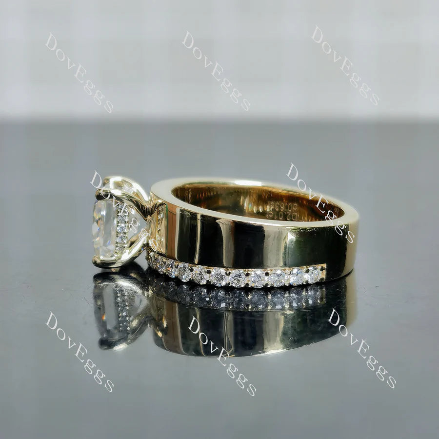Doveggs pave additional stone band engagement ring only semi-mount only(Exclusively to DovEggs Stones)