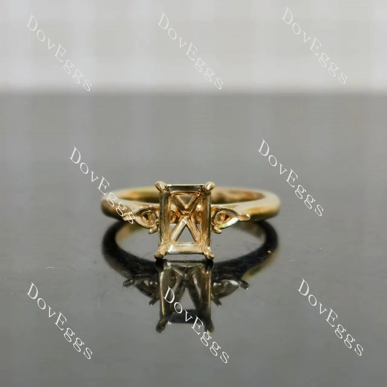 Doveggs vintage three-stones engagement ring semi-mount only(Exclusively to DovEggs Stones)