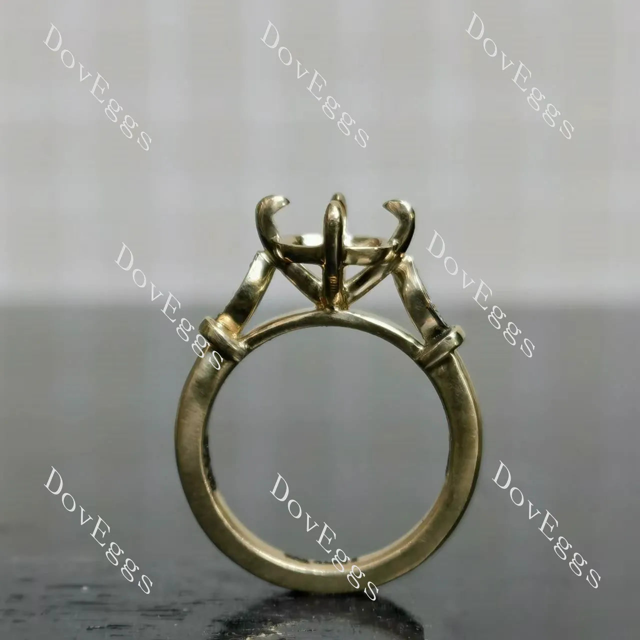 Doveggs side stones engagement ring semi-mount only(Exclusively to DovEggs Stones)
