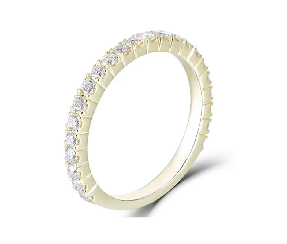 doveggs Half eternity pave moissanite/lab grown diamond wedding band-1.8mm band width