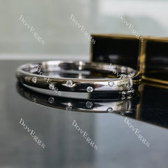 Doveggs round half eternity moissanite/lab grown diamond bangle for women