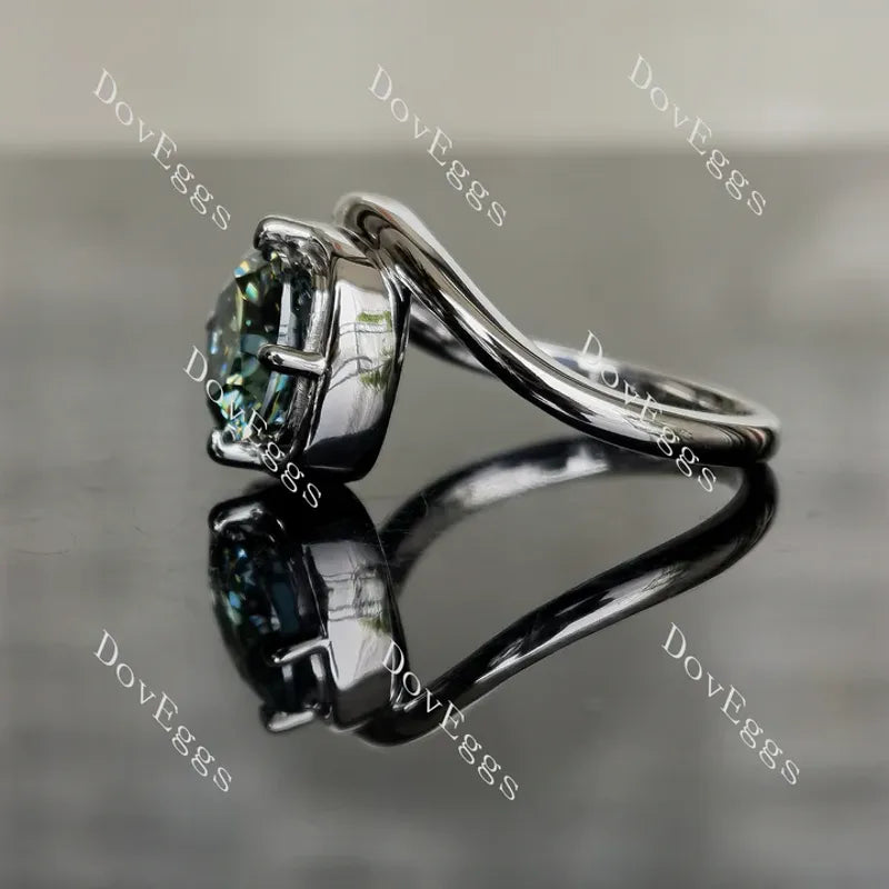 Doveggs bezel solitaire engagement ring semi-mount only(Exclusively to DovEggs Stones)