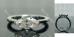 Doveggs Marquise Modified H&A cut solitaire moissanite engagement ring