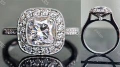 DovEggs halo pave engagement ring semi-mount only(Exclusively to DovEggs Stones)