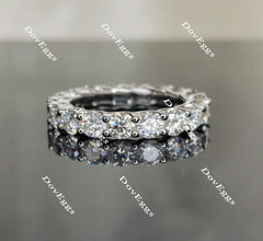 Doveggs round full eternity moissanite/lab grown diamond wedding band-4mm band width