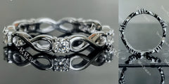 Doveggs round full eternity and infinity symbols moissanite/lab grown diamond wedding band-3.5mm band width