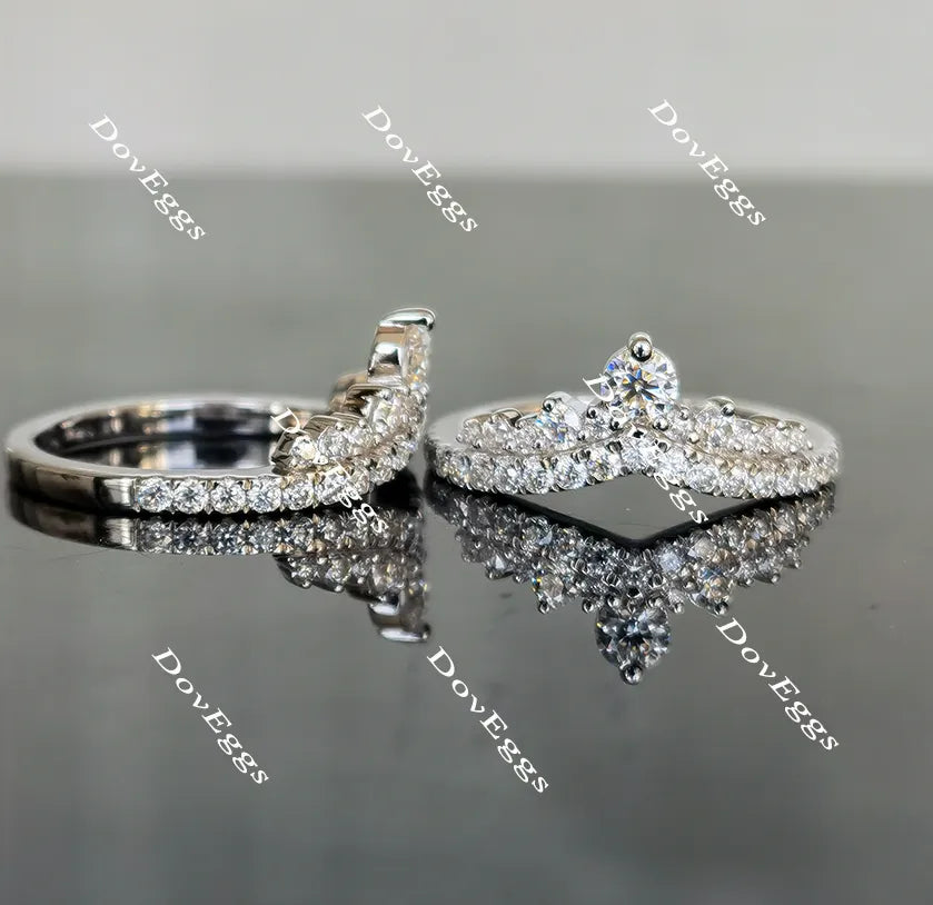 Doveggs curved crown moissanite /lab grown diamond wedding band(one piece of wedding band only)-1.7mm band width