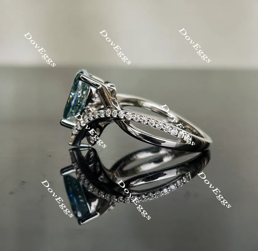 Madison’s marvel cruved band moissanite engagement ring