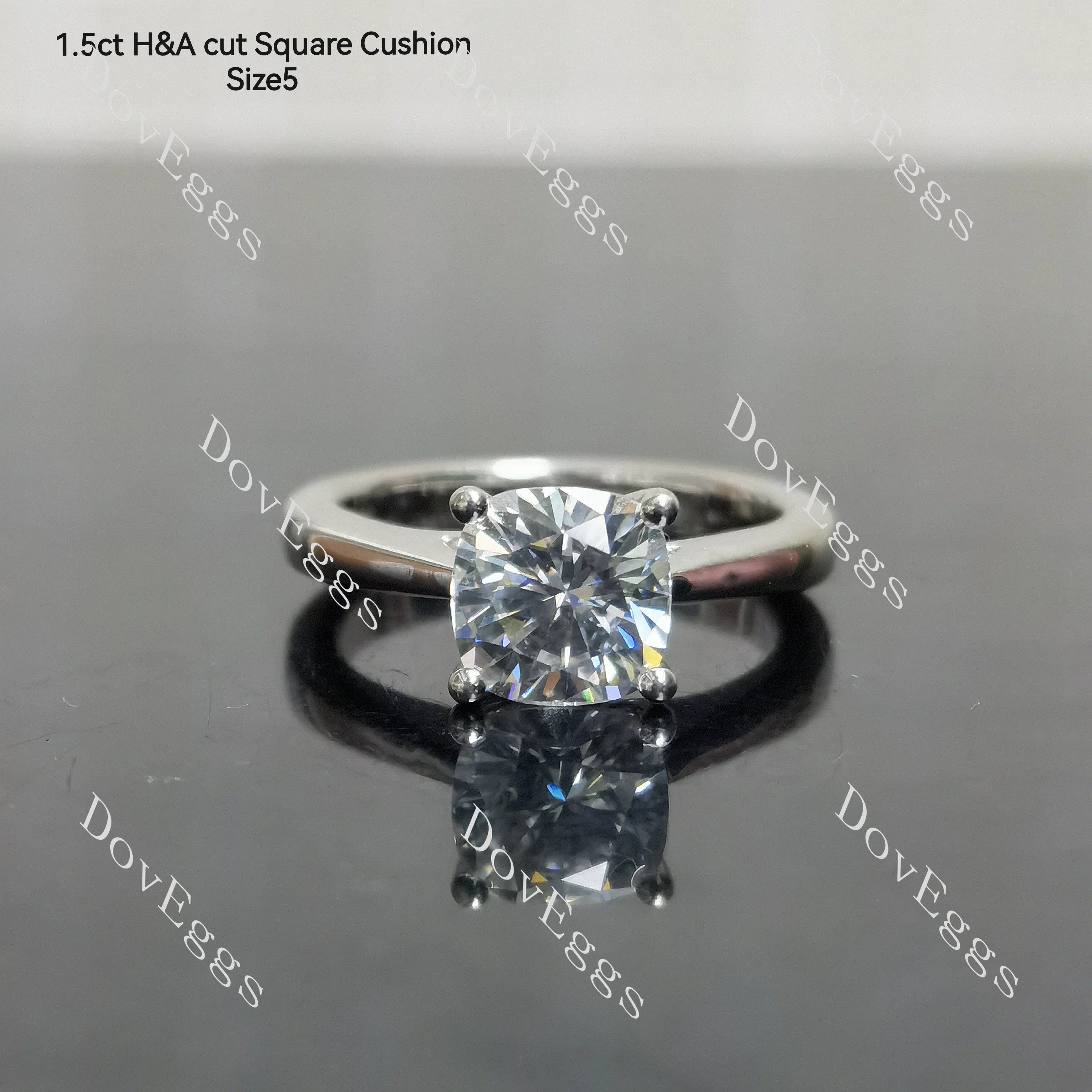 (Size 4.75-7.5) Doveggssterling silver moissanite engagement ring