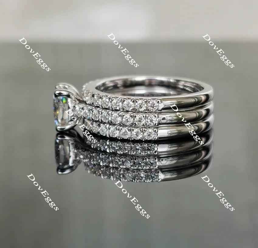 Doveggs half eternity pave moissanite/lab grown diamond wedding band(one piece of wedding band only)-1.8mm band width