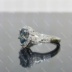 (size 5.75) Doveggs 1.25ct Stardust Grey pear moissanite sterling silver engagement ring