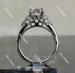 Doveggs radiant art deco moissanite engagement ring