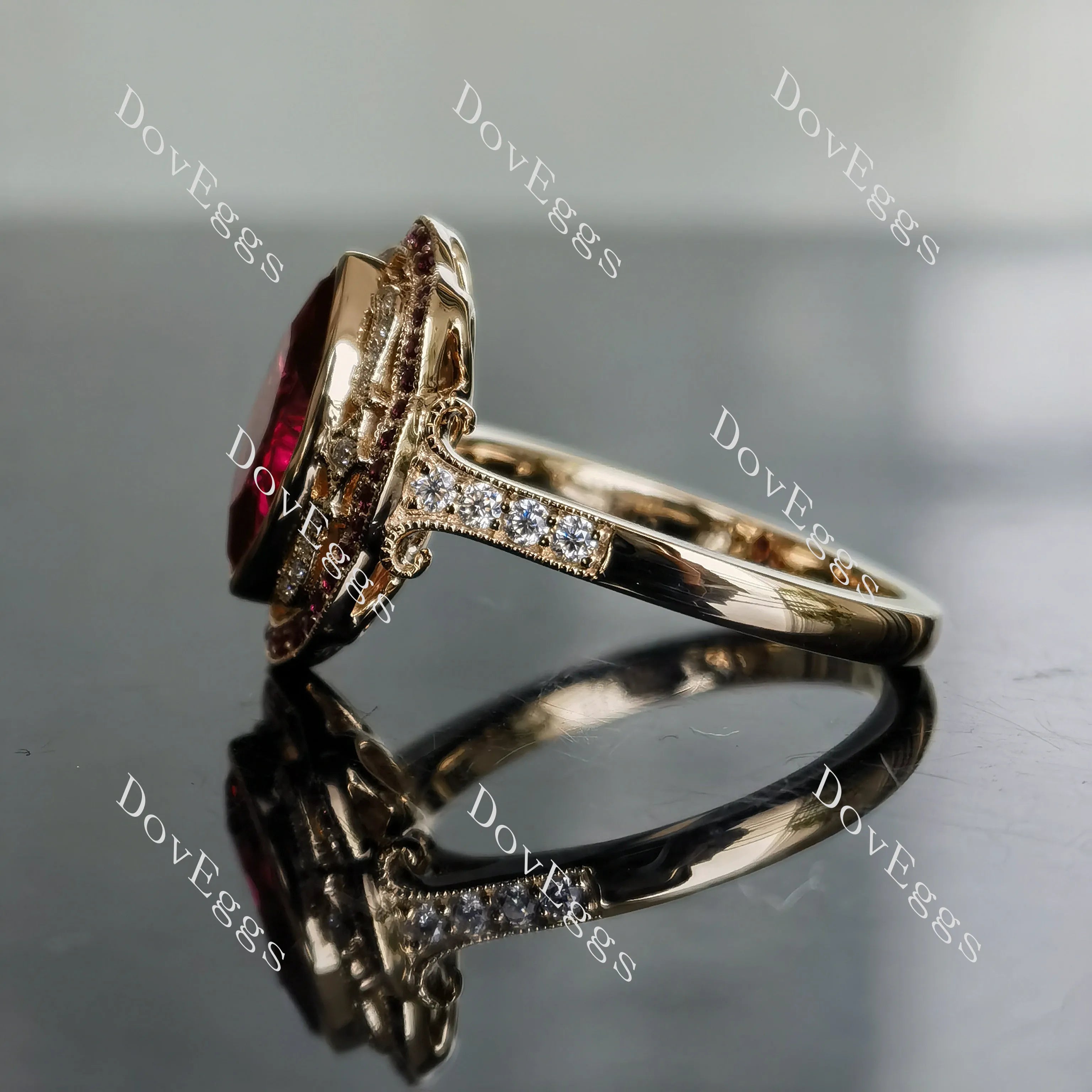 Brianna marquise floral colored gem engagement ring