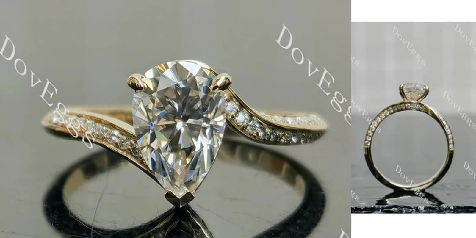 Stephanie’s Promise pave channel engagement ring semi-mount only(Exclusively to DovEggs Stones)