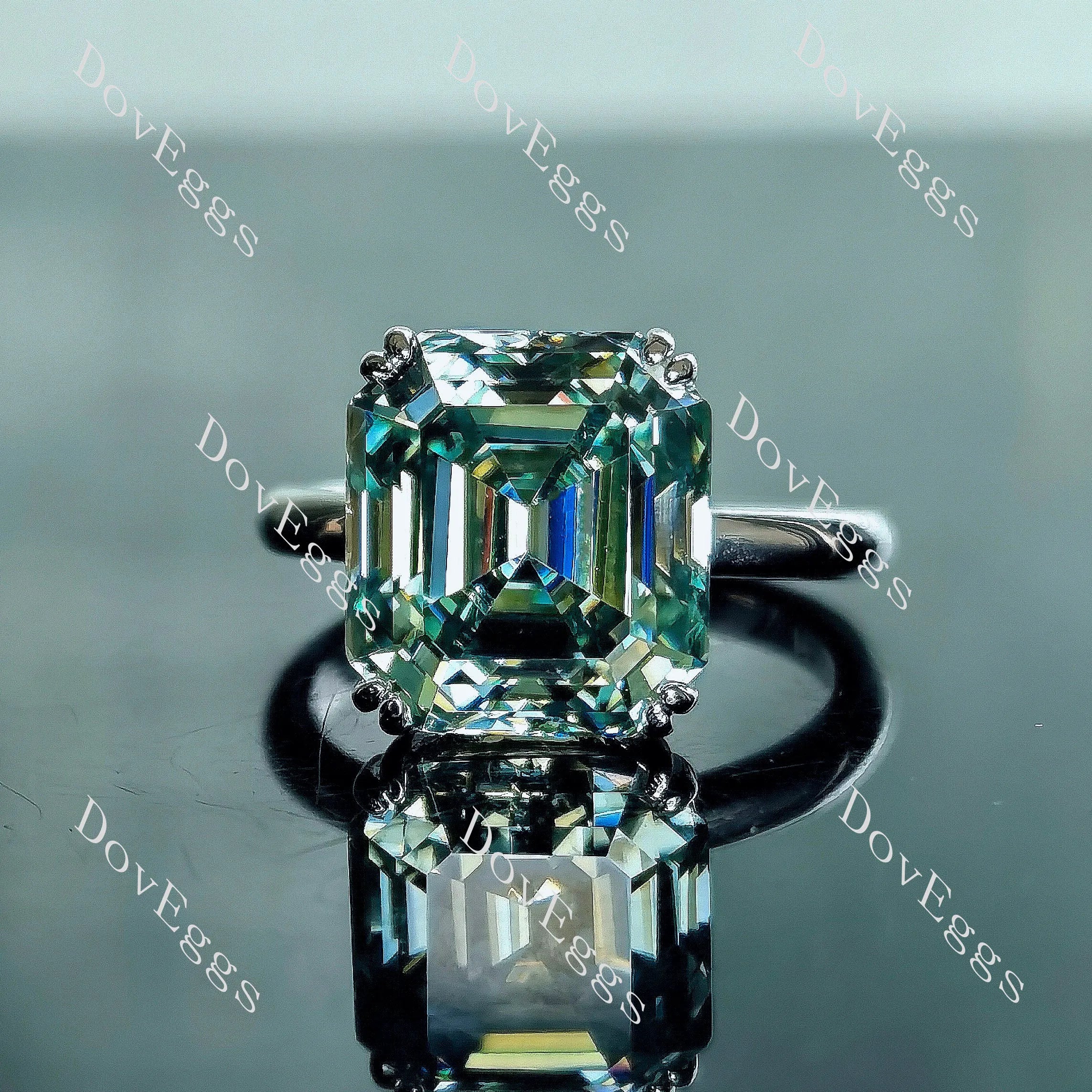 Doveggs krupp cut solitaire stardust grey moissanite engagement ring