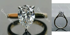 Doveggs Pear Pave Lab Grown Diamond Engagement Ring