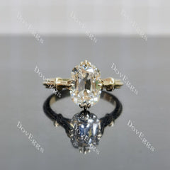 Cushion solitaire moissanite engagement ring| Doveggs