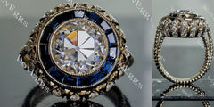 Doveggs round split shank bezel halo moissanite engagement ring