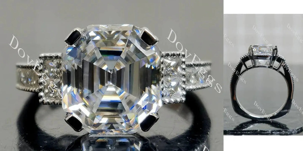 DovEggs pave side stones engagement ring only semi-mount only(Exclusively to DovEggs Stones)