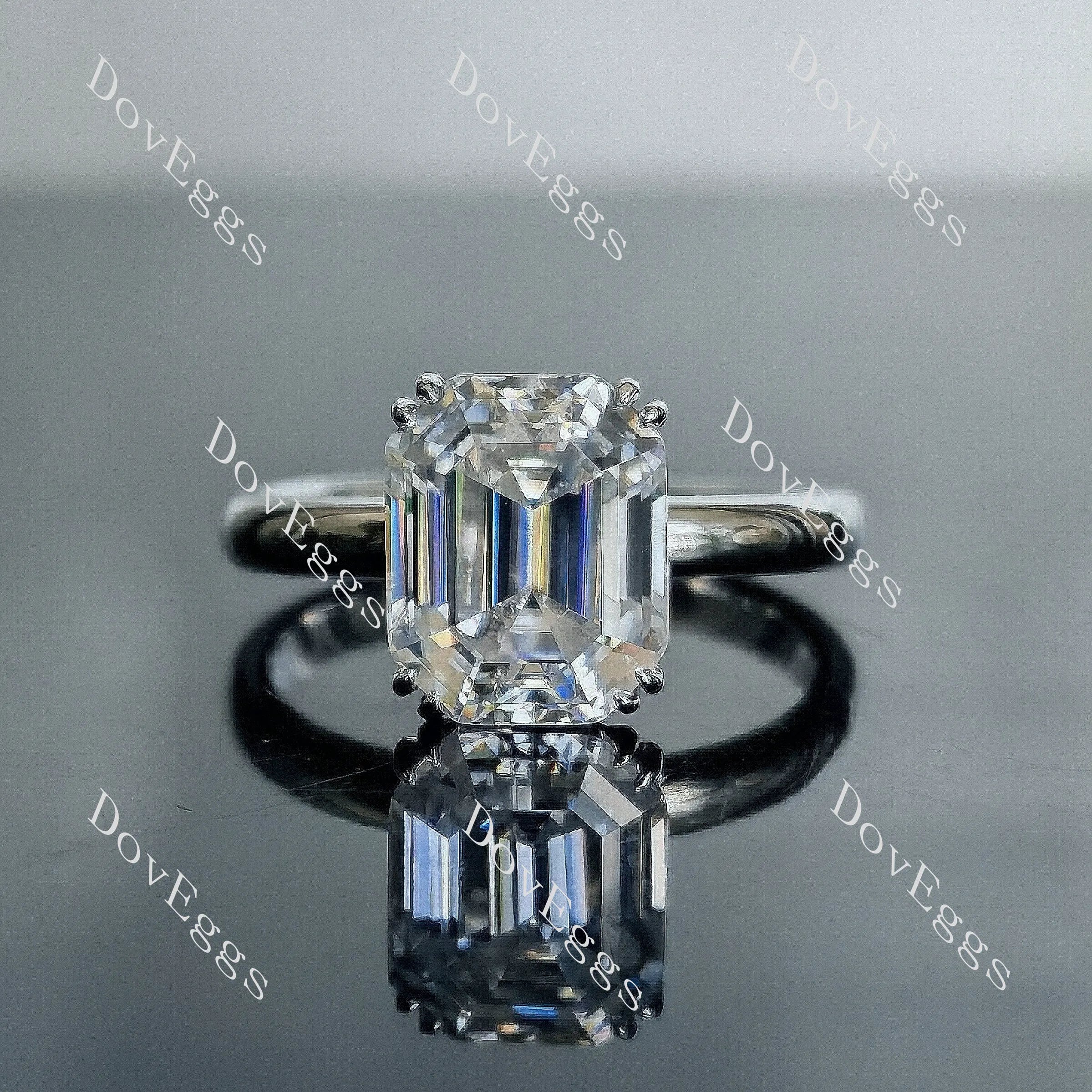 Doveggs elongated krupp cut moissanite engagement ring