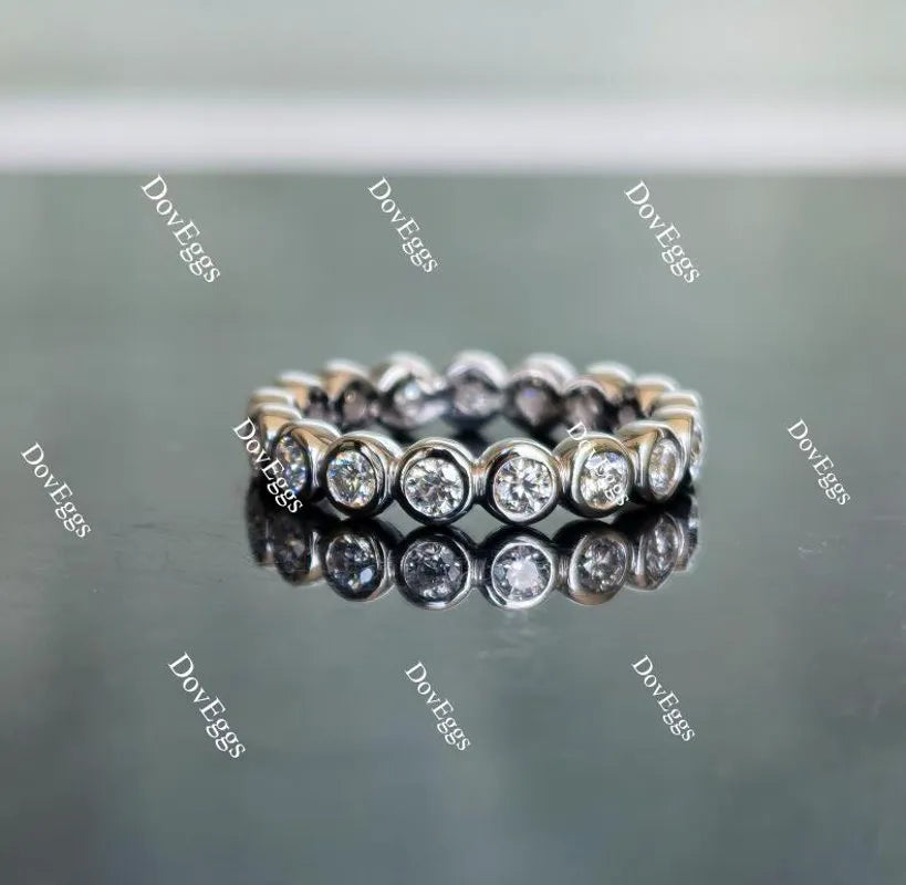 Doveggs Full eternity bezel setting moissanite wedding band/lab grown diamond band-3.6mm band width