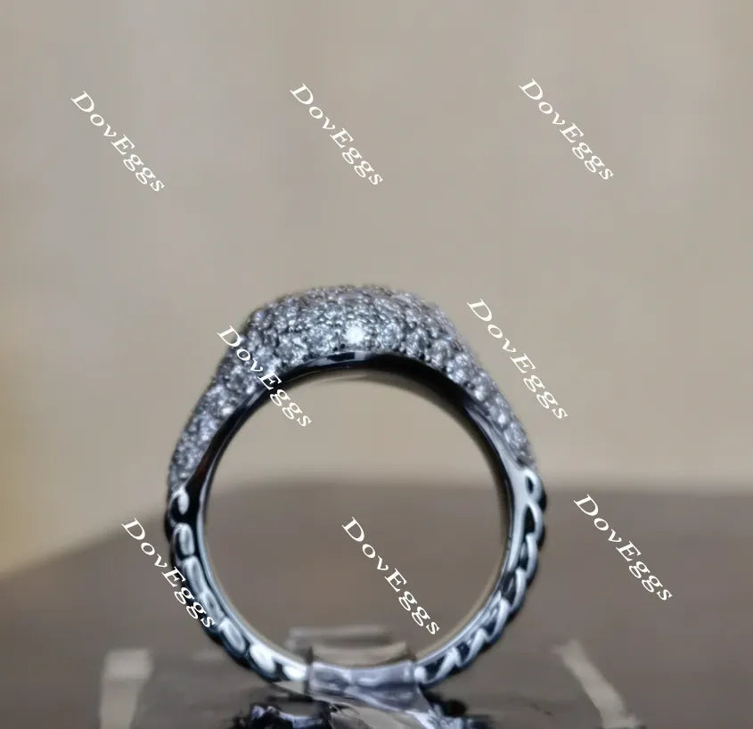 Doveggs round art deco moissanite/lab grown diamond wedding bands-2.9mm band width