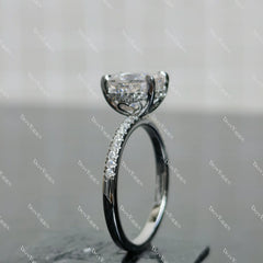 (size 6.75)Doveggs 2ct GHI color oval moissanite engagement SS ring