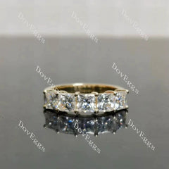 Doveggs five stone princess moissanite /Lab grown diamond wedding band/moissanite ring-2.6mm band width
