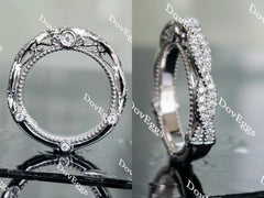 Doveggs round pave moissanite/lab grown diamond wedding band for women (wedding band only)-2.5mm band width