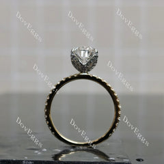 Corona-Oval pave moissanite engagement ring| DovEggs