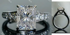 The My Forever radiant half eternity pave moissanite engagement Ring