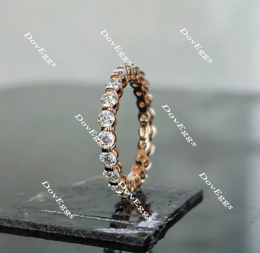 Doveggs 2.5mm moissanite/lab grown diamond eternity wedding band for women-2.2mm band width