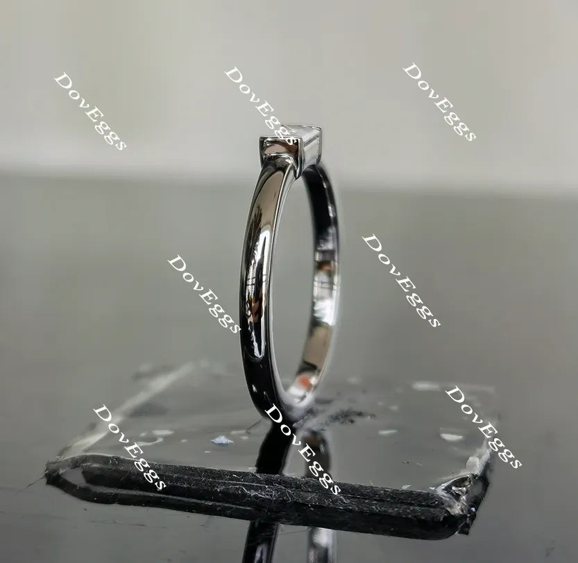 Doveggs emerald moissanite /Lab grown diamond wedding band-2.0mm band width