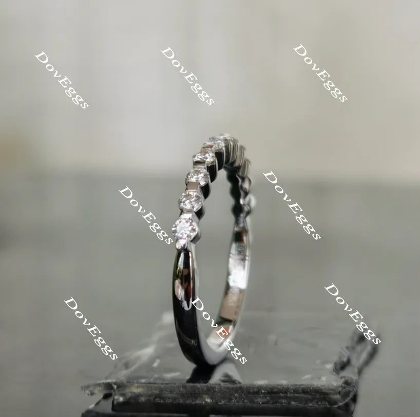 Doveggs round moissanite/lab grown diamond wedding band-2.0mm band width