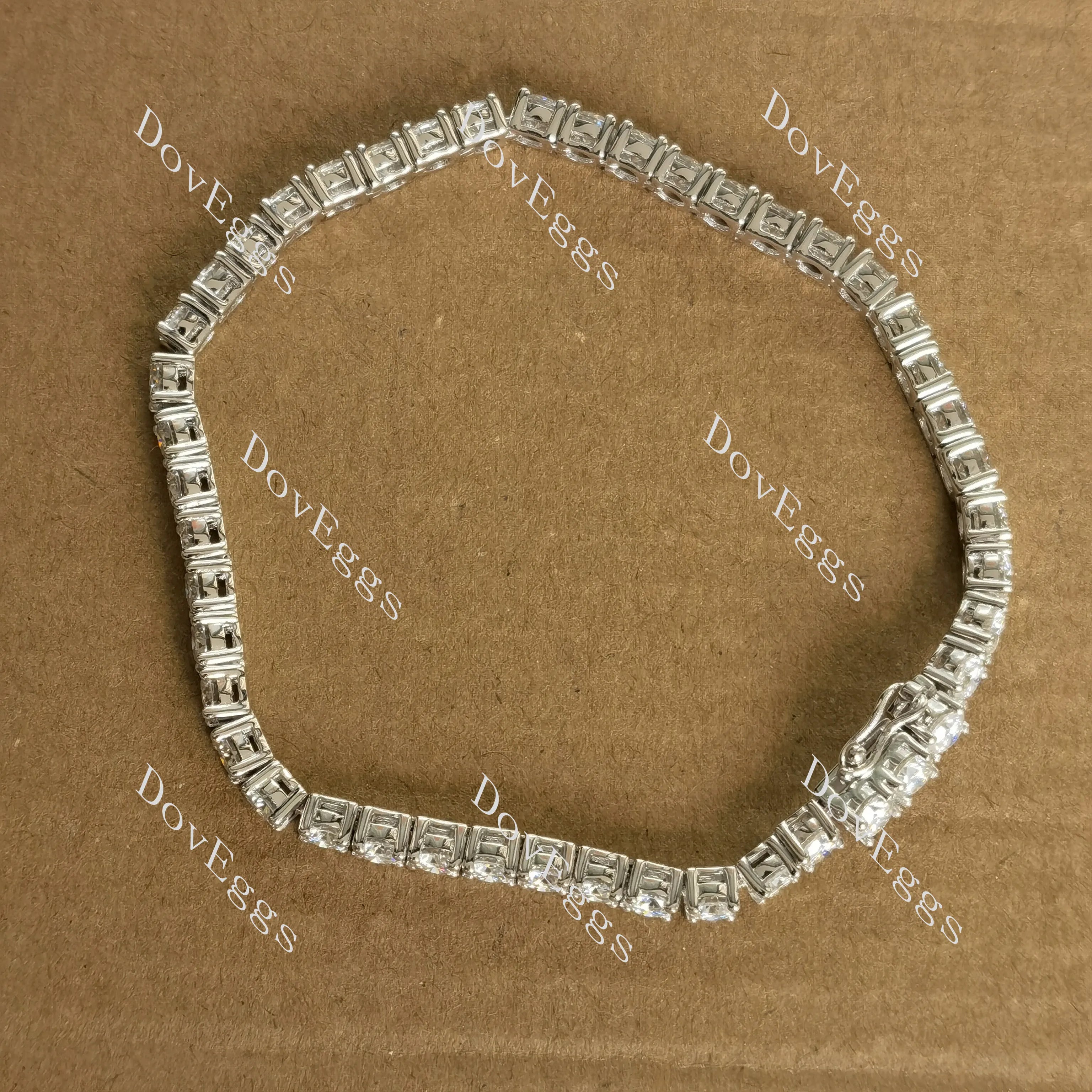 Doveggs round GHI color moissanite/lab grown diamond tennis bracelet