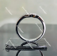 Doveggs round curved moissanite/lab grown diamond wedding band-3.5mm band width