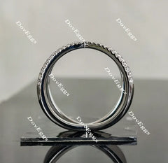 Doveggs half eternity pave moissanite/lab grown diamond wedding band-17mm band width