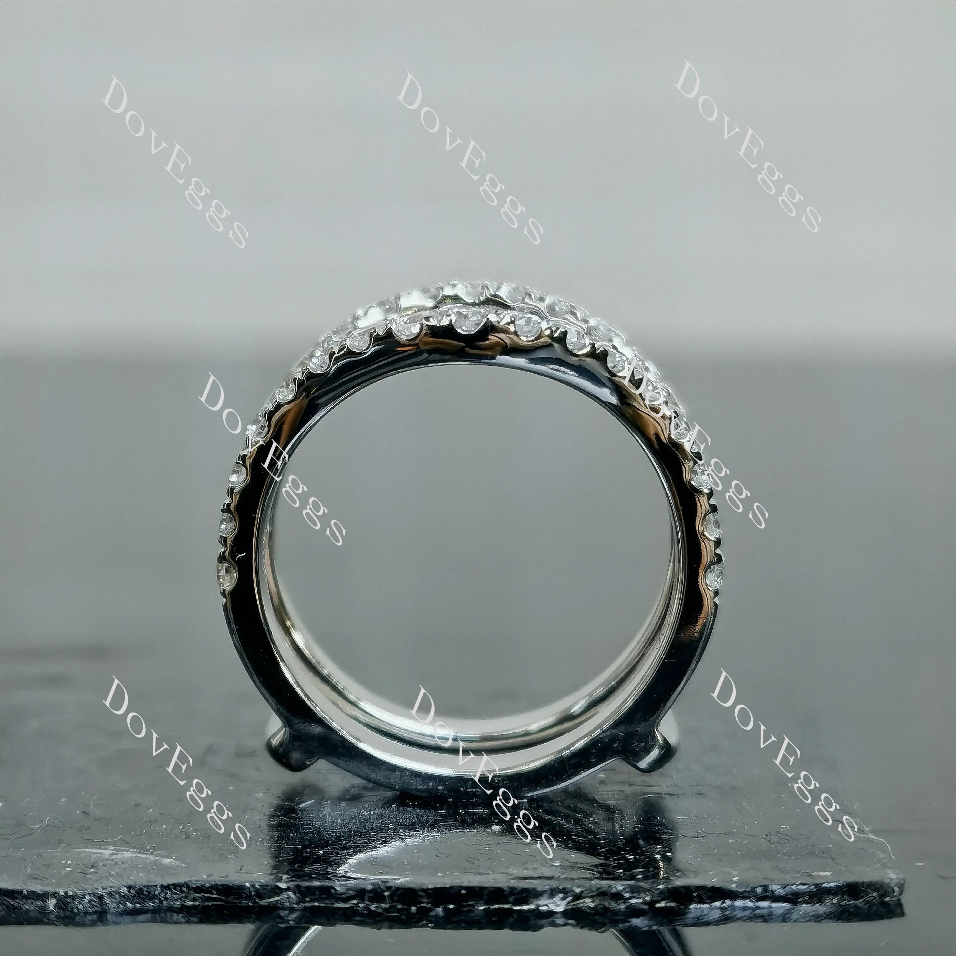 Doveggs Oval Pave Halo Half Eternity Lab Grown Diamond Bridal Set (2 rings)