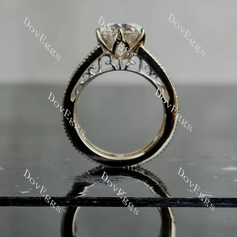 Doveggs Solitaire round full eternity channel set engagement ring semi-mount only(Exclusively to DovEggs Stones)