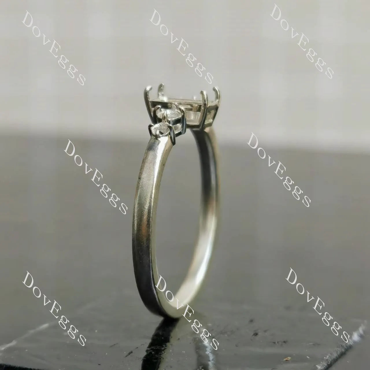 Doveggs side stones eternity engagement ring semi-mount only(Exclusively to DovEggs Stones)