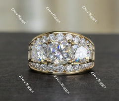 Doveggs cushion three-stone moissanite engagement ring
