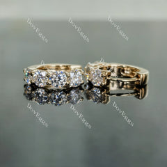 Doveggs 2 carat round moissanite/lab grown diamond hoop earrings for women